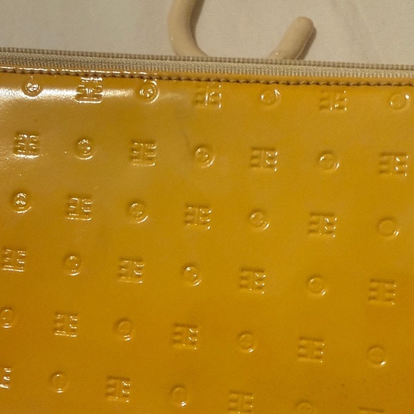 Arcadia Italian Leather Yellow Embossed Shoulder Handbag